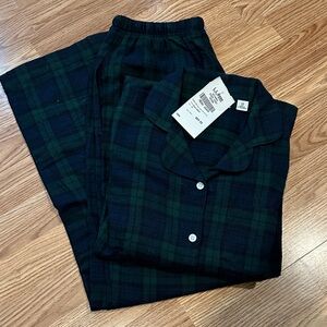 L.L. Bean Women's Plaid Pajamas - Green and Black